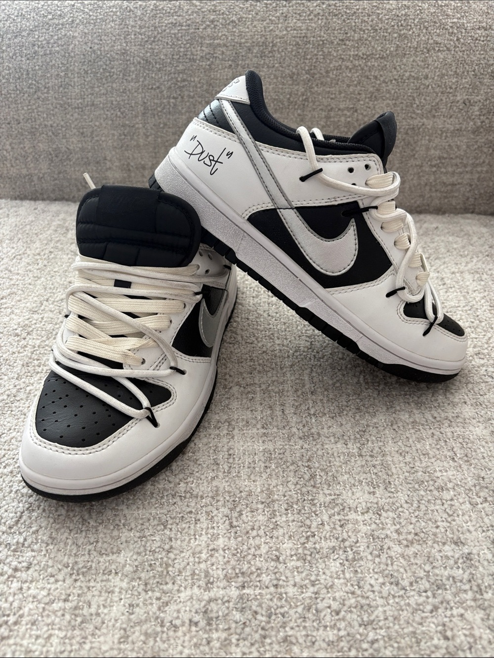 Nike Dunk sb low custom Black and White Low-Top Sneakers